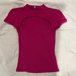 Women's Red Mock Neck Top